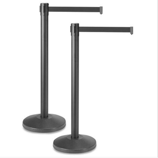 Black Retractable Stanchion