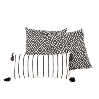 Black & White Tassel Pillow