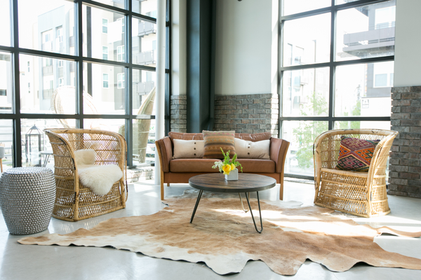 Brown and White Cowhide