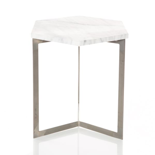 Nickel Marble Hex Side Table