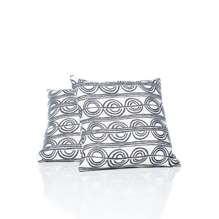 Blue and White Swirl Pillow