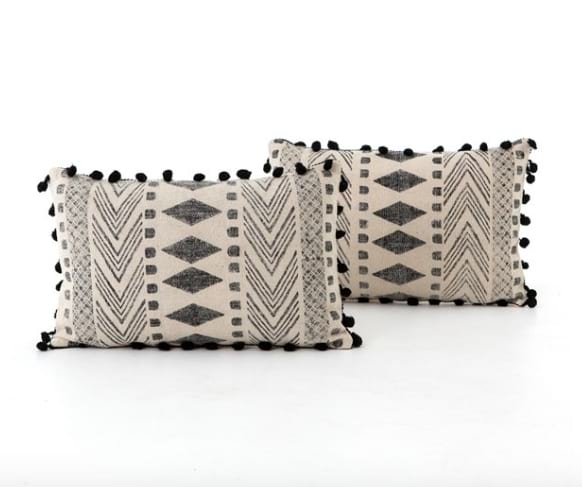 Faded Block Print Lumbar Pillow