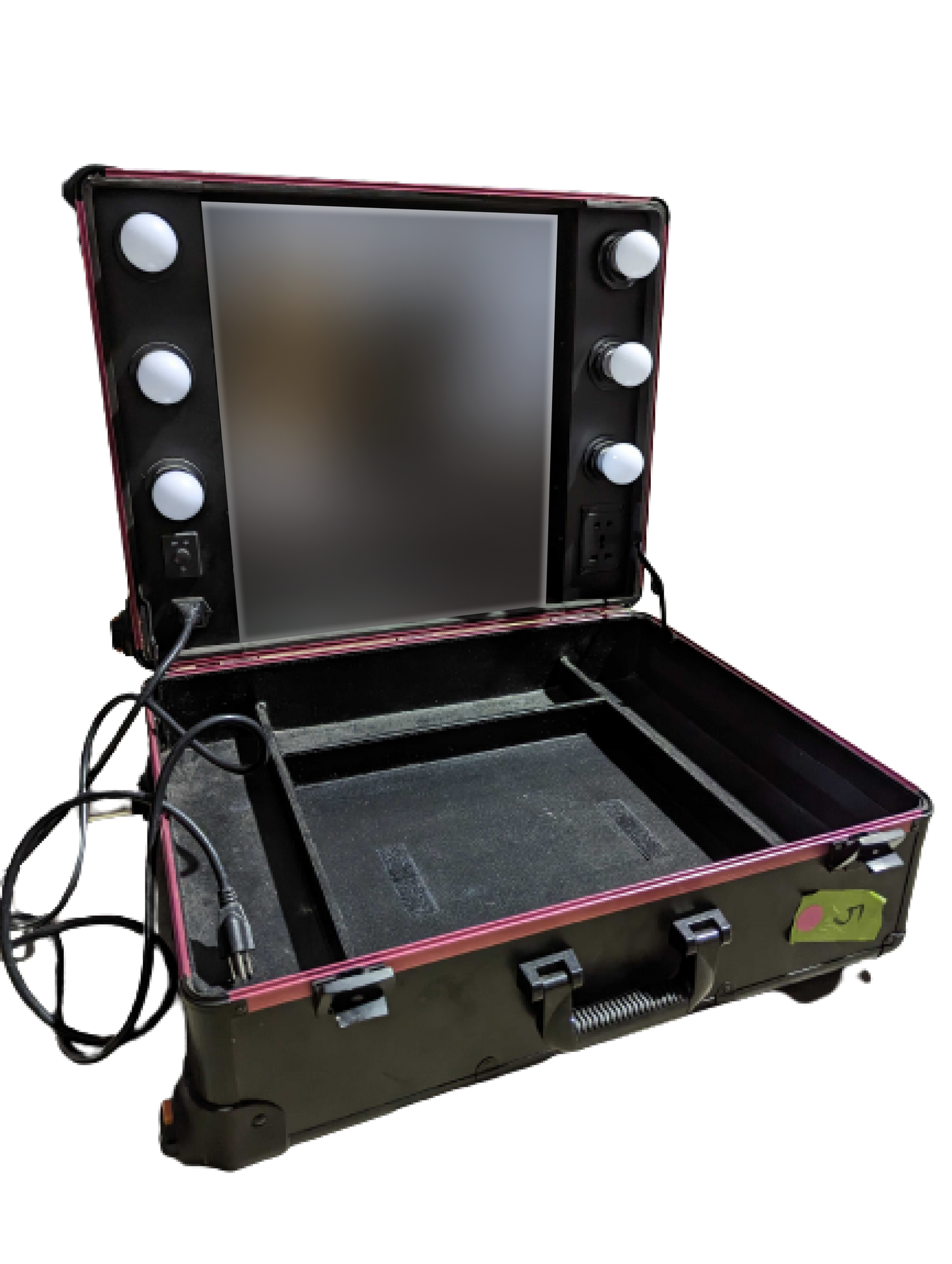 Briefcase Pink Stripe Makeup Mirror