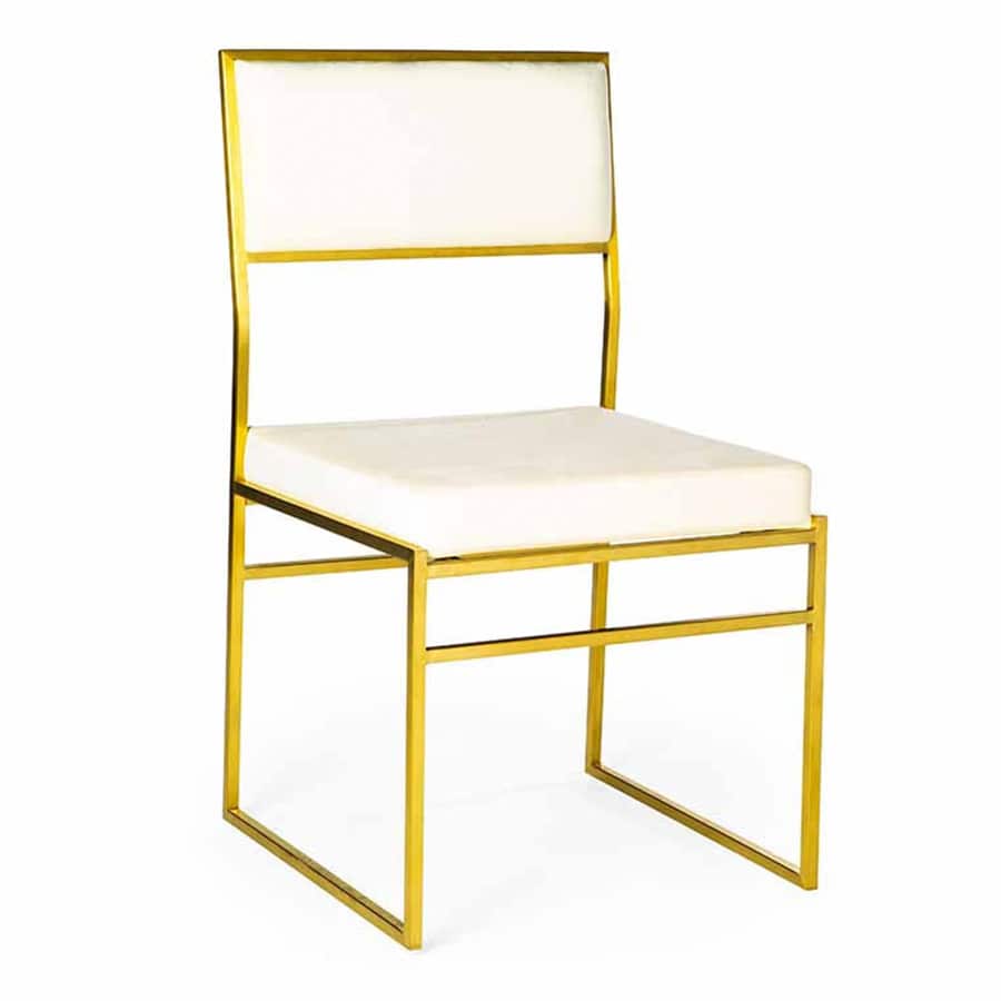 Skyline Dining Chair - Gold And White