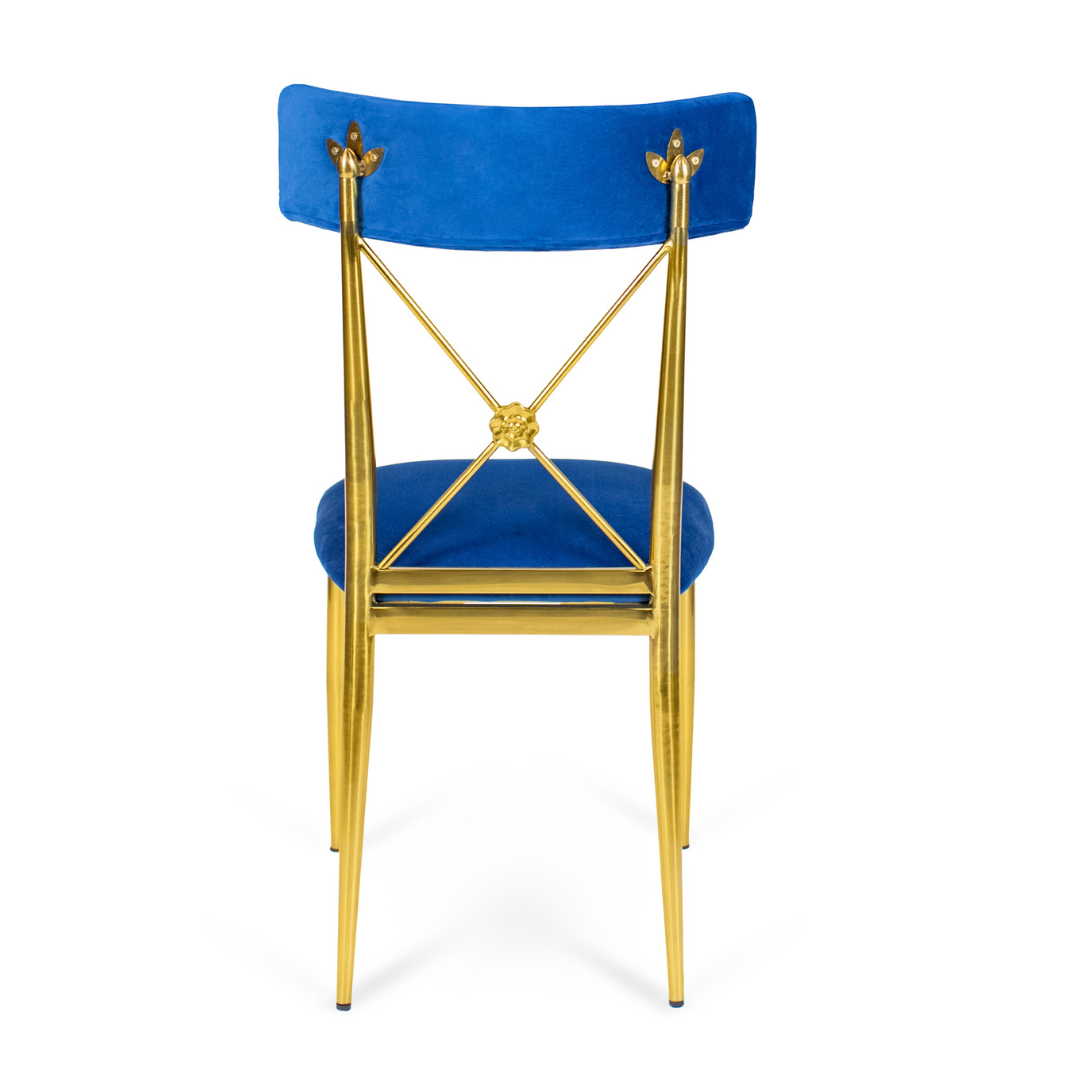 Venice Chair Gold - Navy Blue