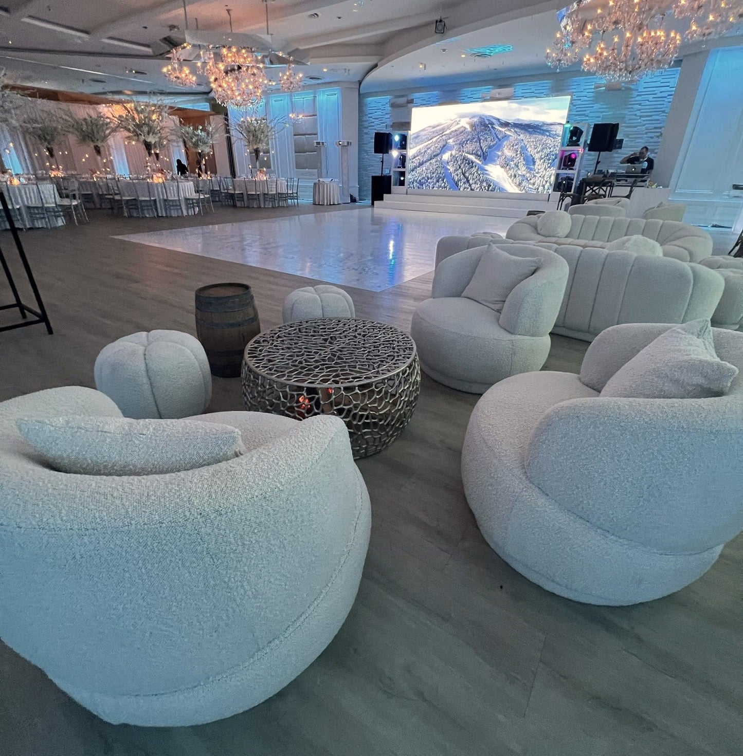 Marcy Bouclé Armchair White