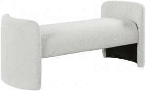 Avery Bouclé Bench White