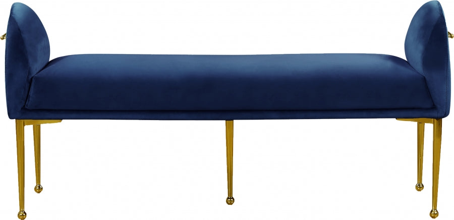 Navy Blue Velvet Bench