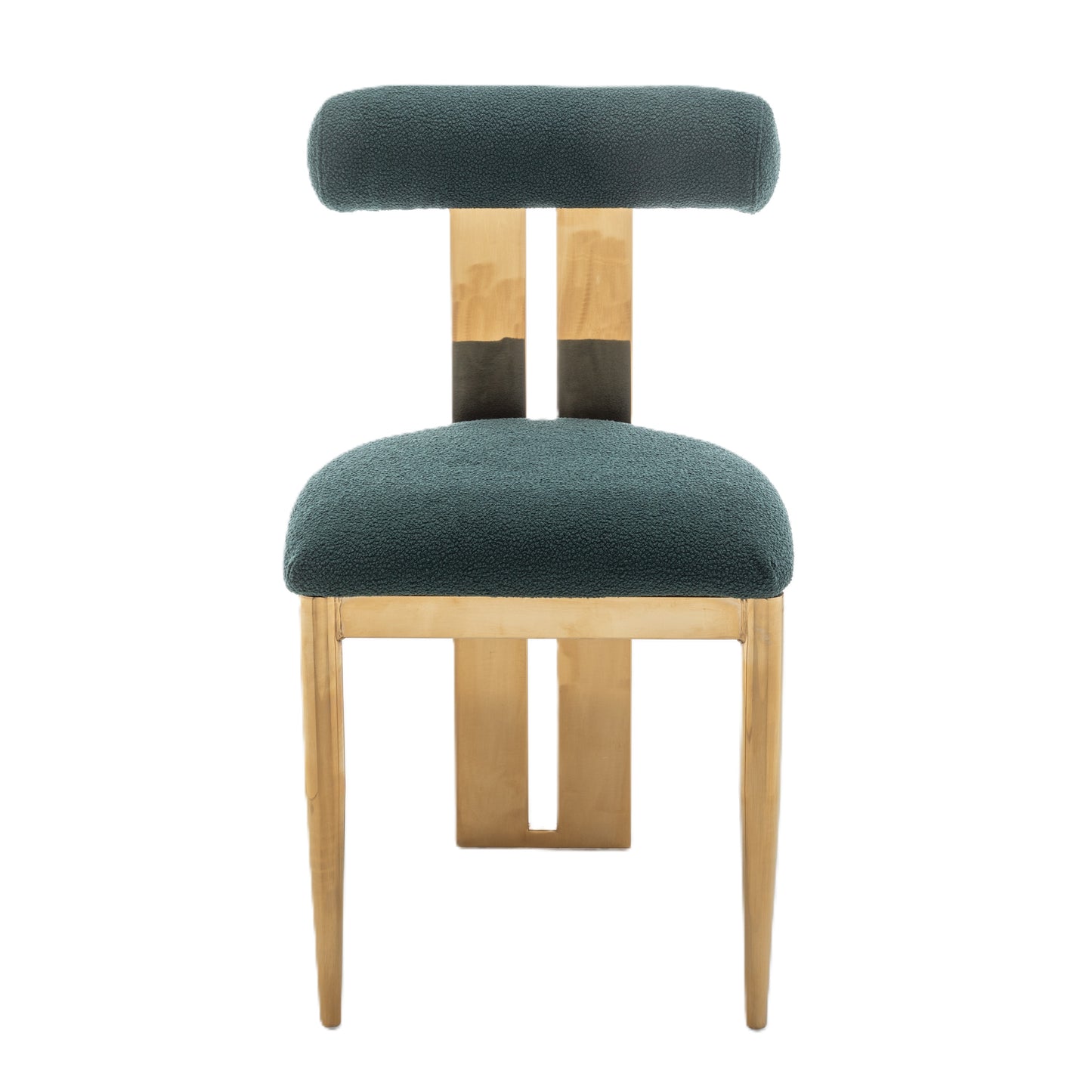 Cali Dining Chair - Gold/Green Boucle