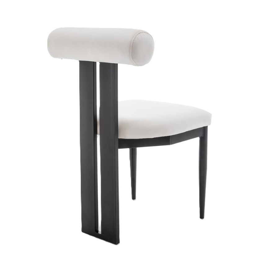 Cali Dining Chair - Black/White Velvet