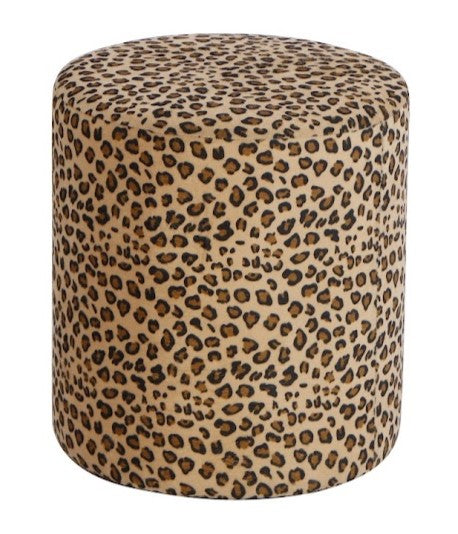 Round Ottoman Leopard