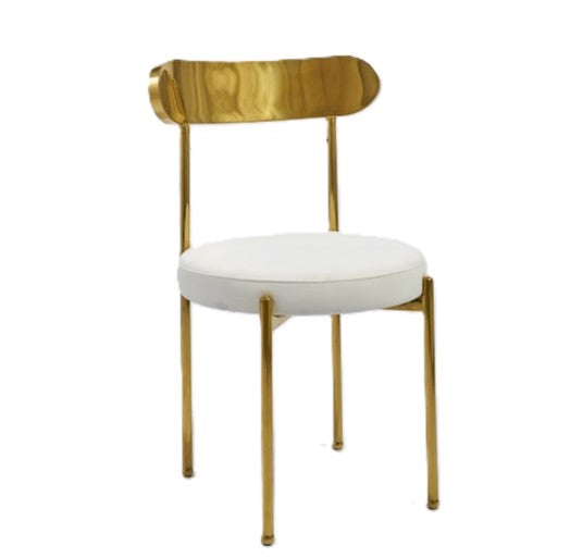 Ezra Gold Chair - White