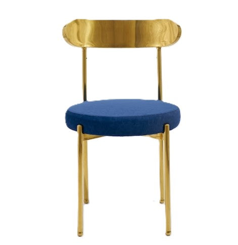 Ezra Gold Chair - Navy Blue