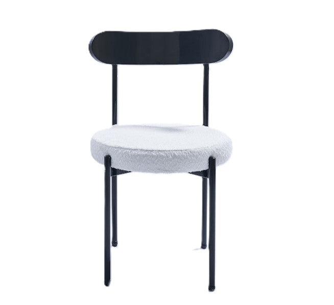 Ezra Black Chair- White Boucle