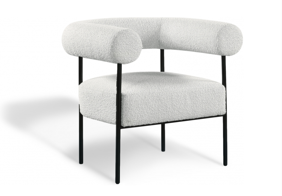 Zion White Boucle Armchair