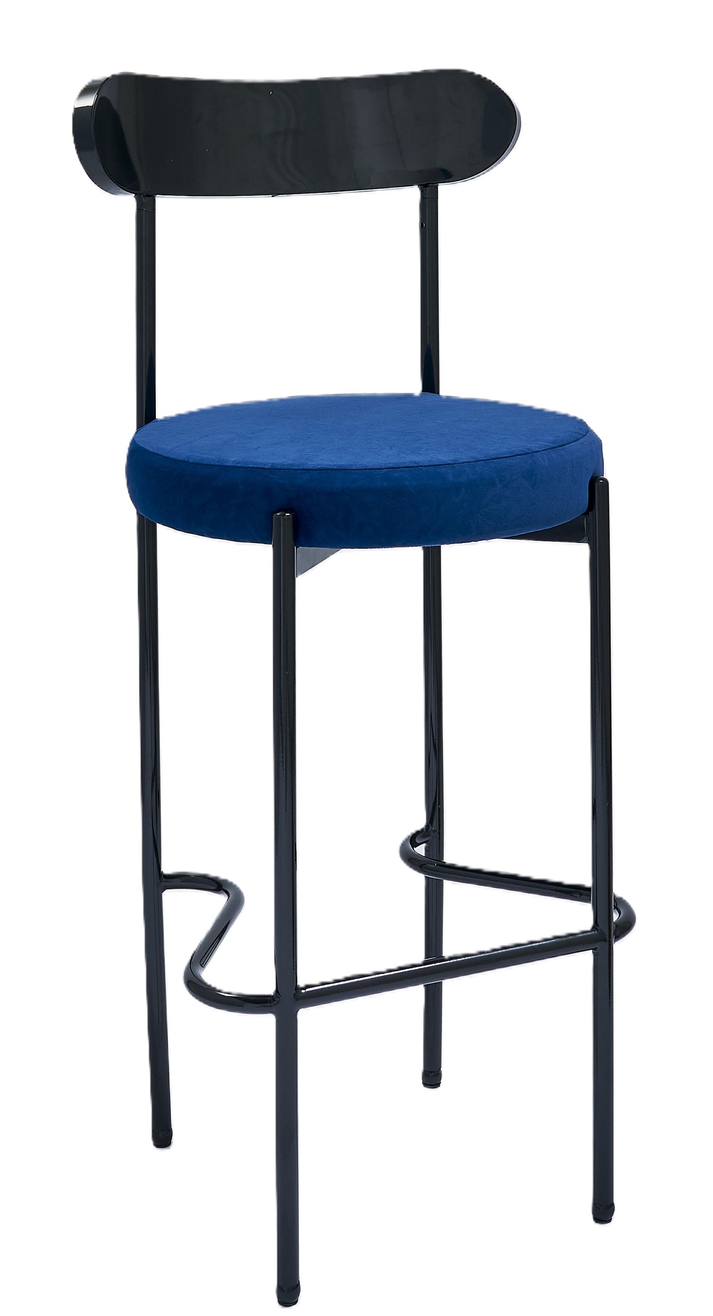 Ezra Black Barstool - Navy Blue