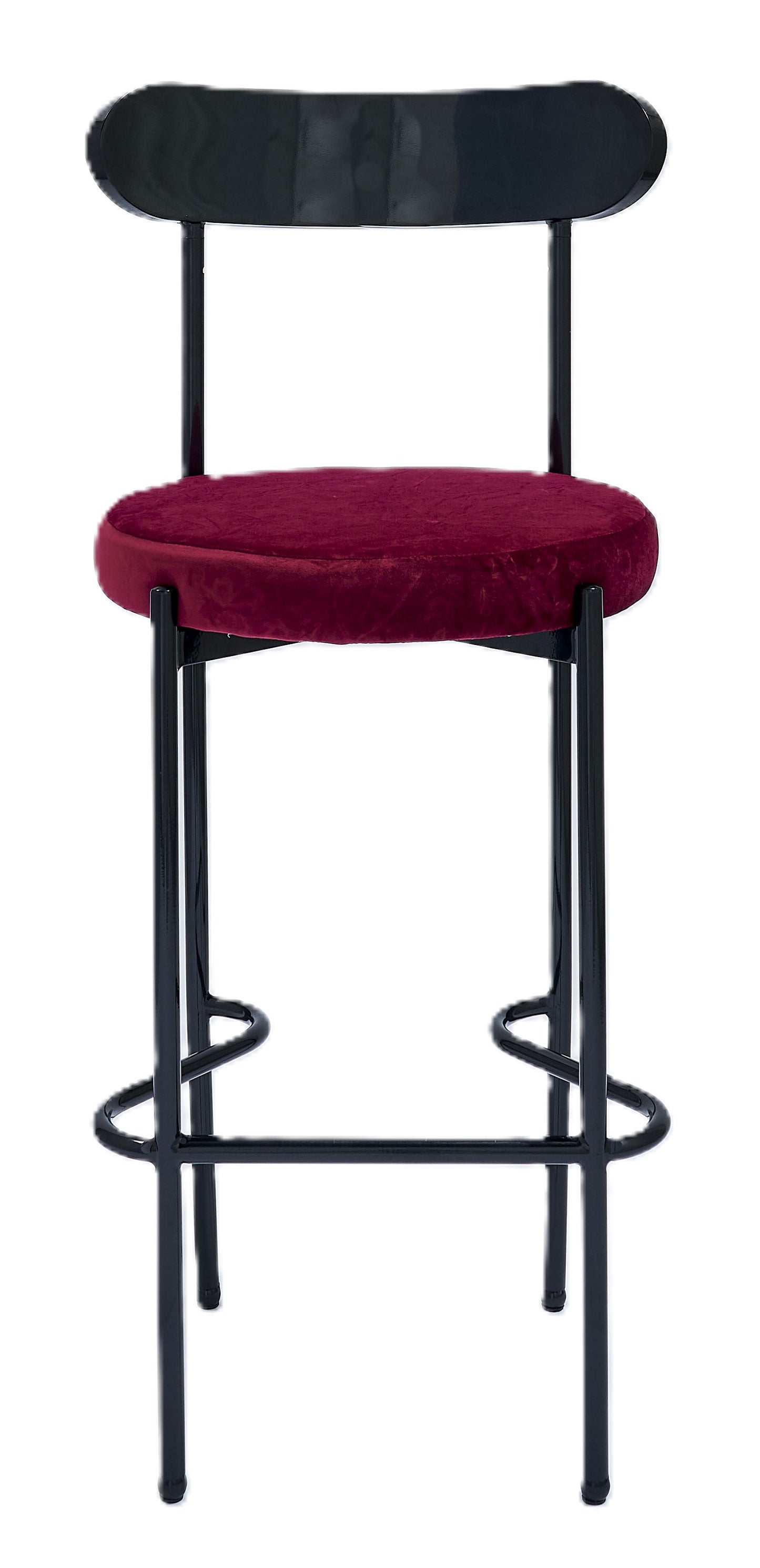 Ezra Black Barstool - Maroon
