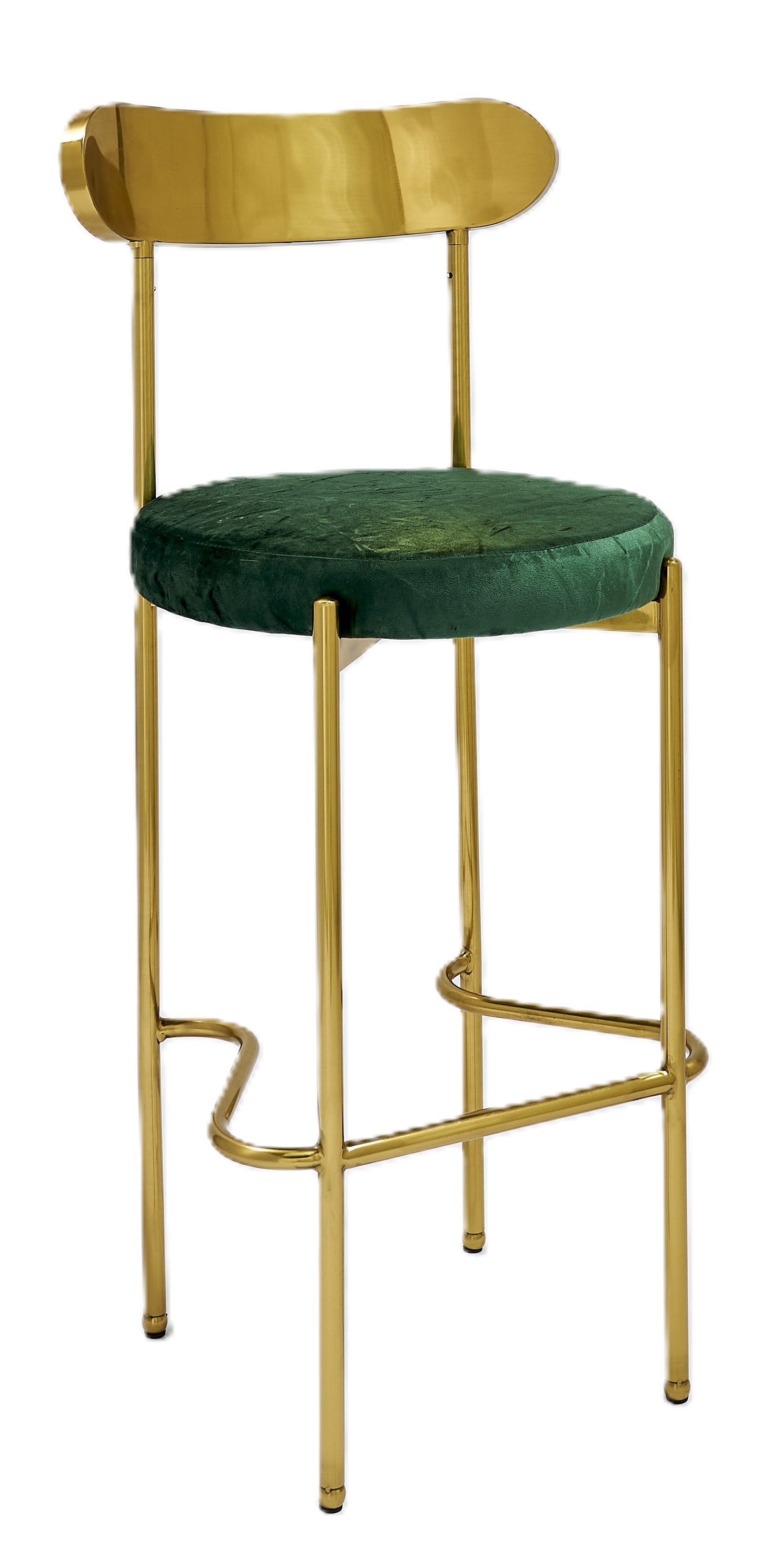Ezra Gold Barstool - Emerald