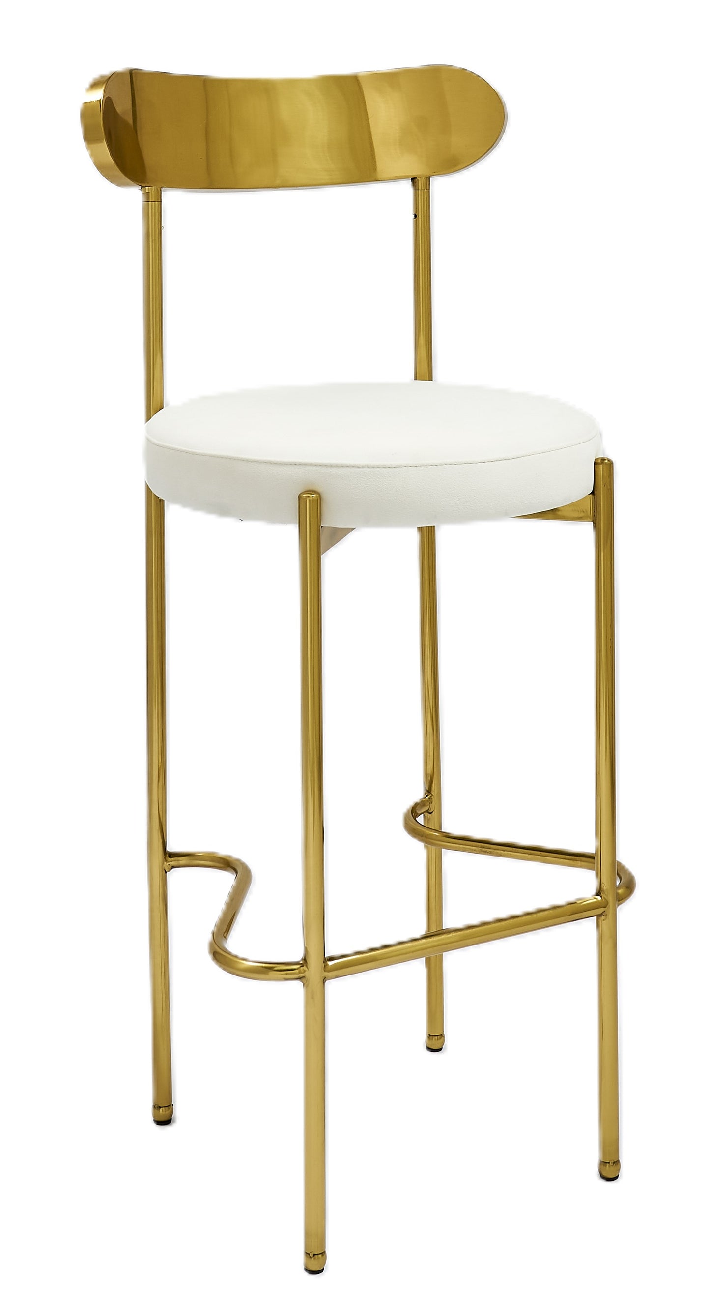 Ezra Gold Barstool - White