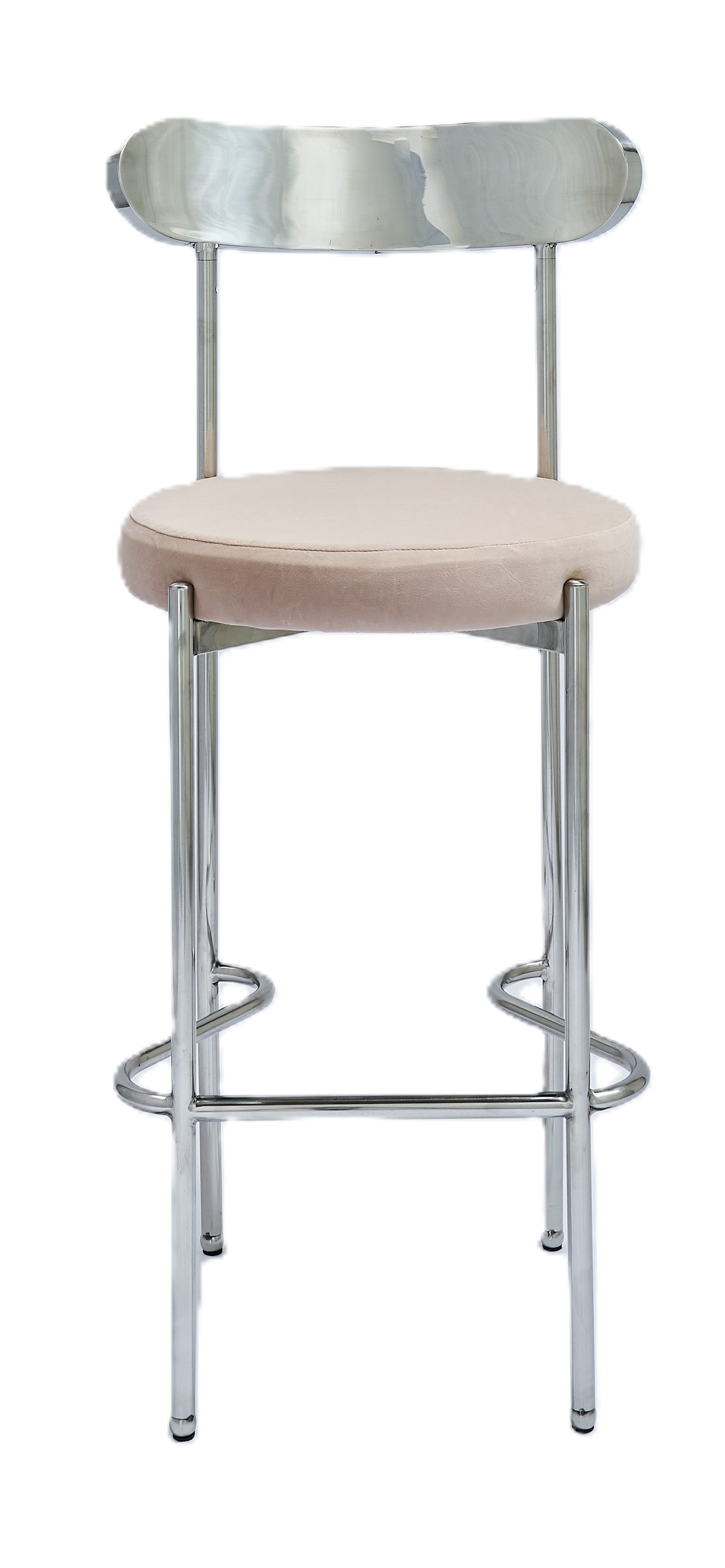 Ezra Silver Barstool - Blush
