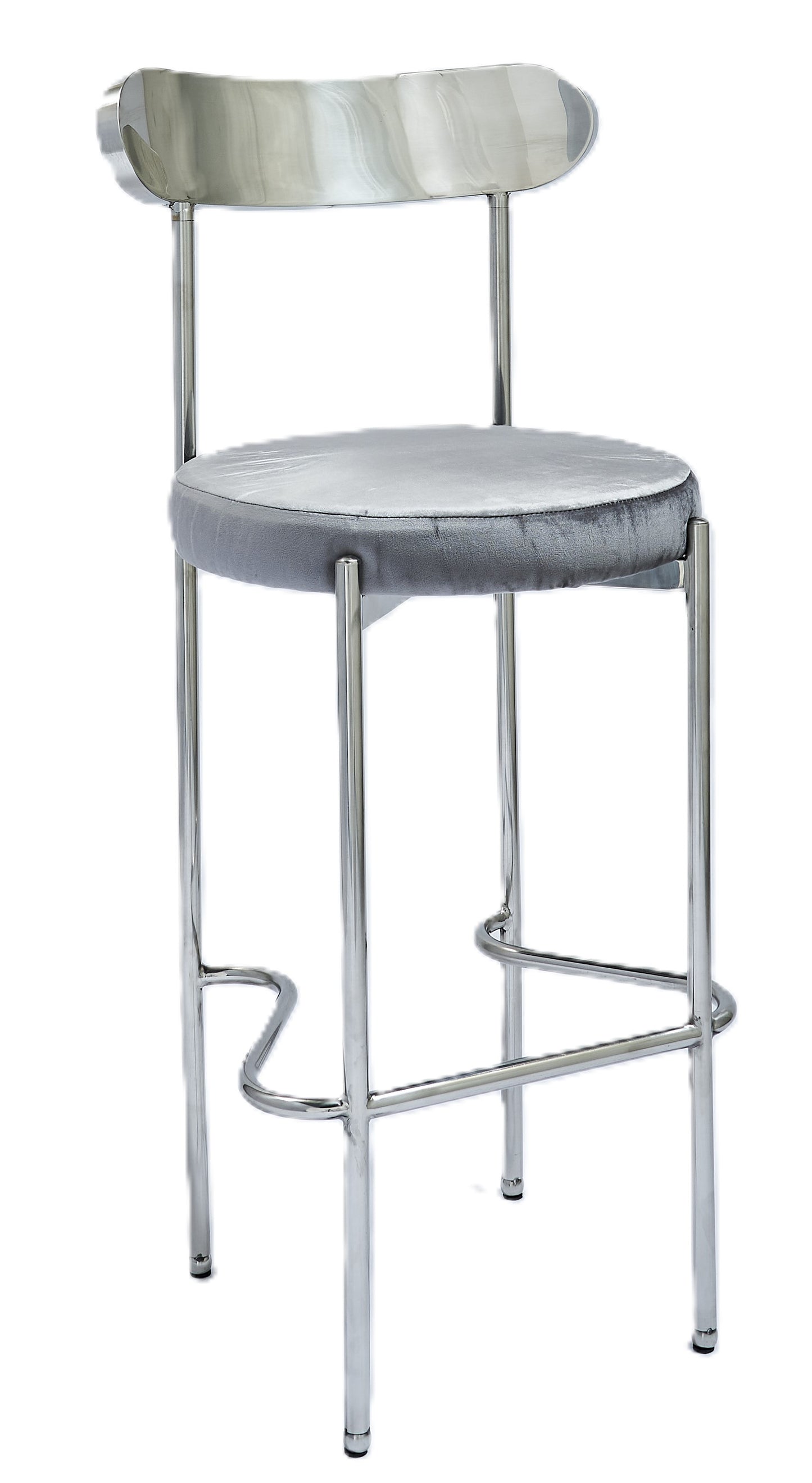 Ezra Silver Barstool - Grey