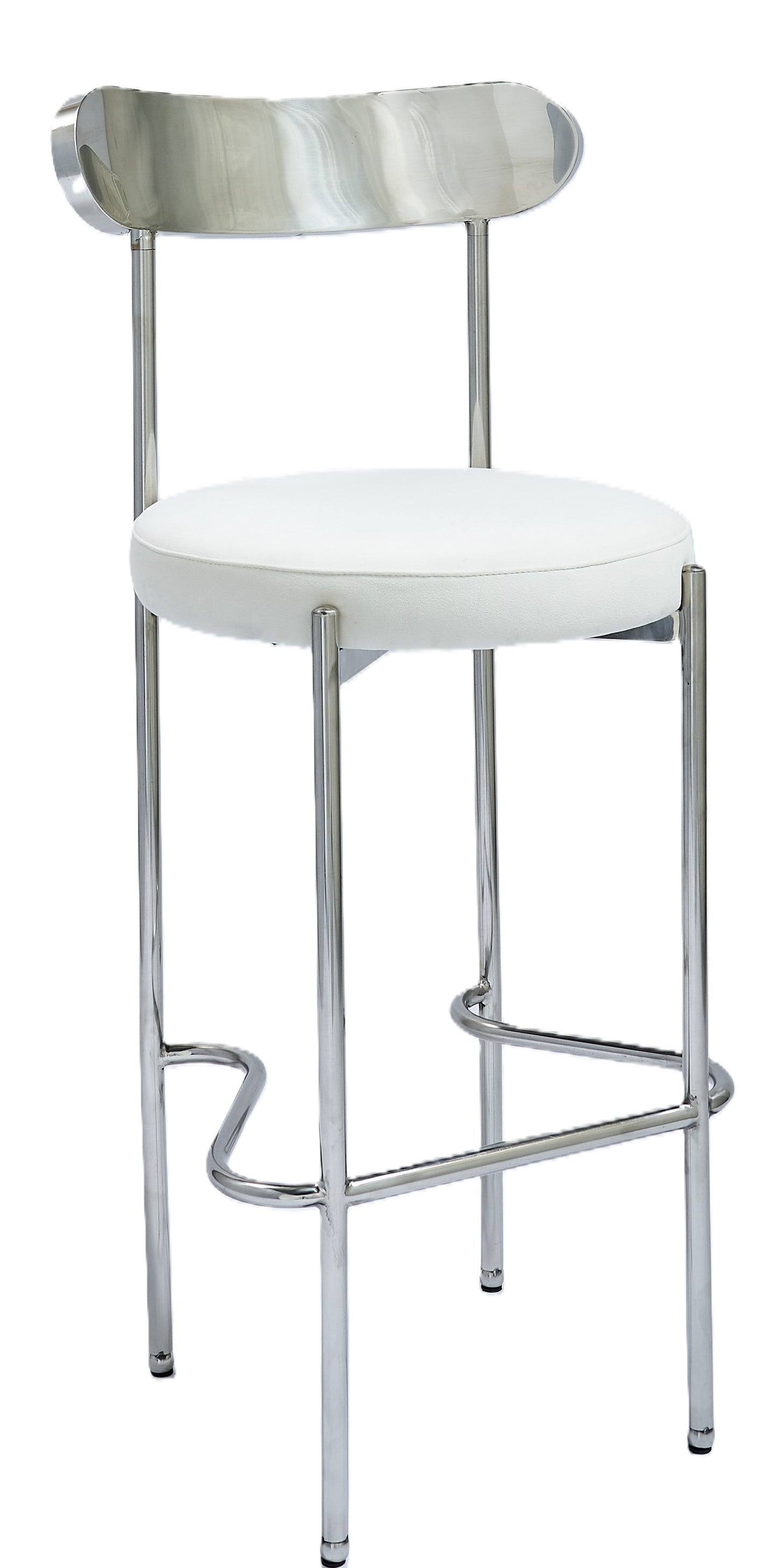 Ezra Silver Barstool - White