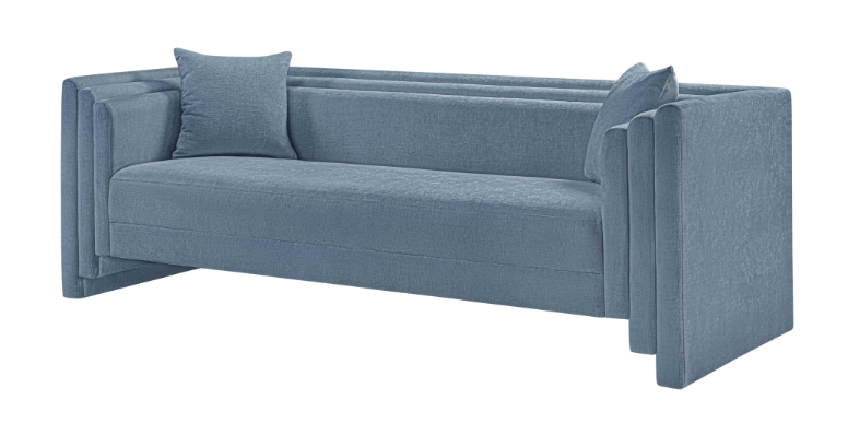 Georgi Chenille Sofa - Light Blue