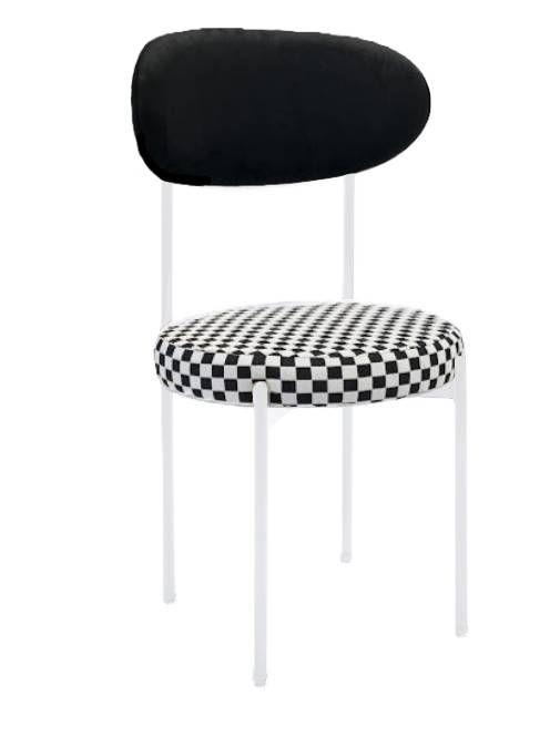 Adara White Chair - Black/Mackenzie