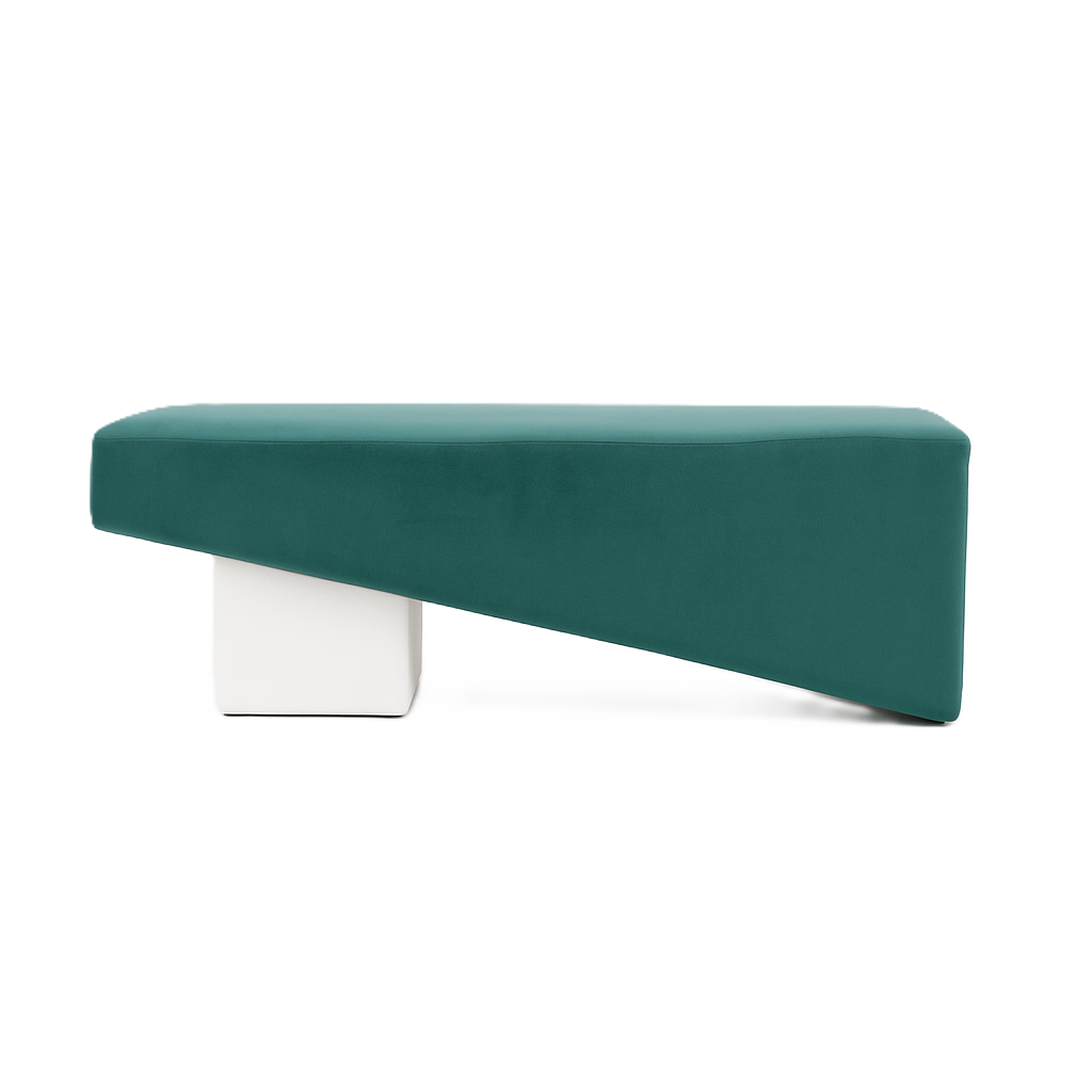 Beckham Bench - White/Emerald Green