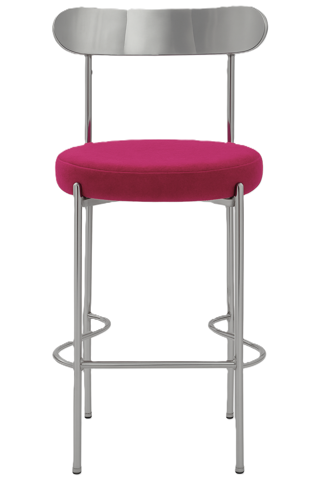 Ezra Silver Barstool - Magenta
