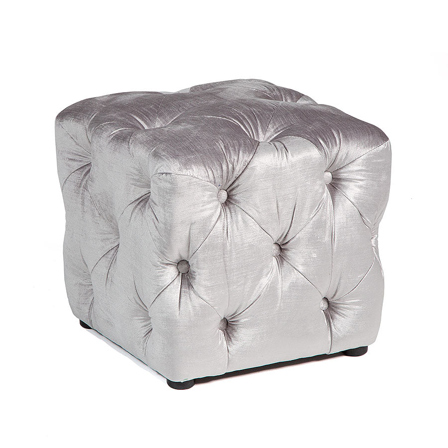 Adelle Tufted Ottoman Grey
