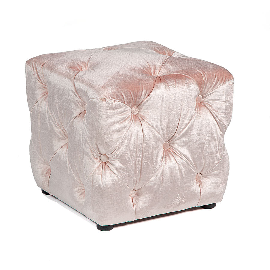 Adelle Tufted Ottoman Blush