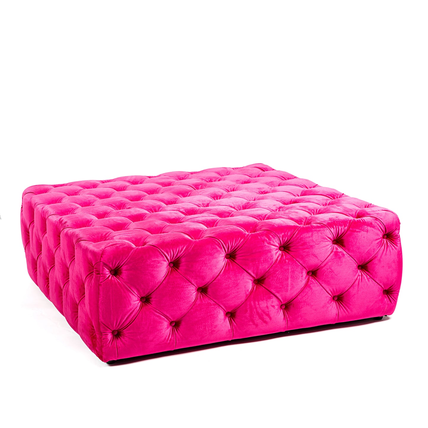 Tufted Hot Pink Ottoman