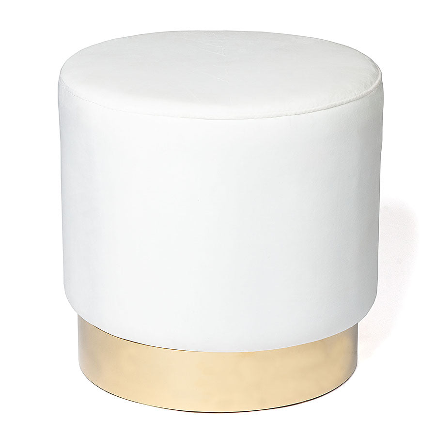 Carter Round Ottoman White