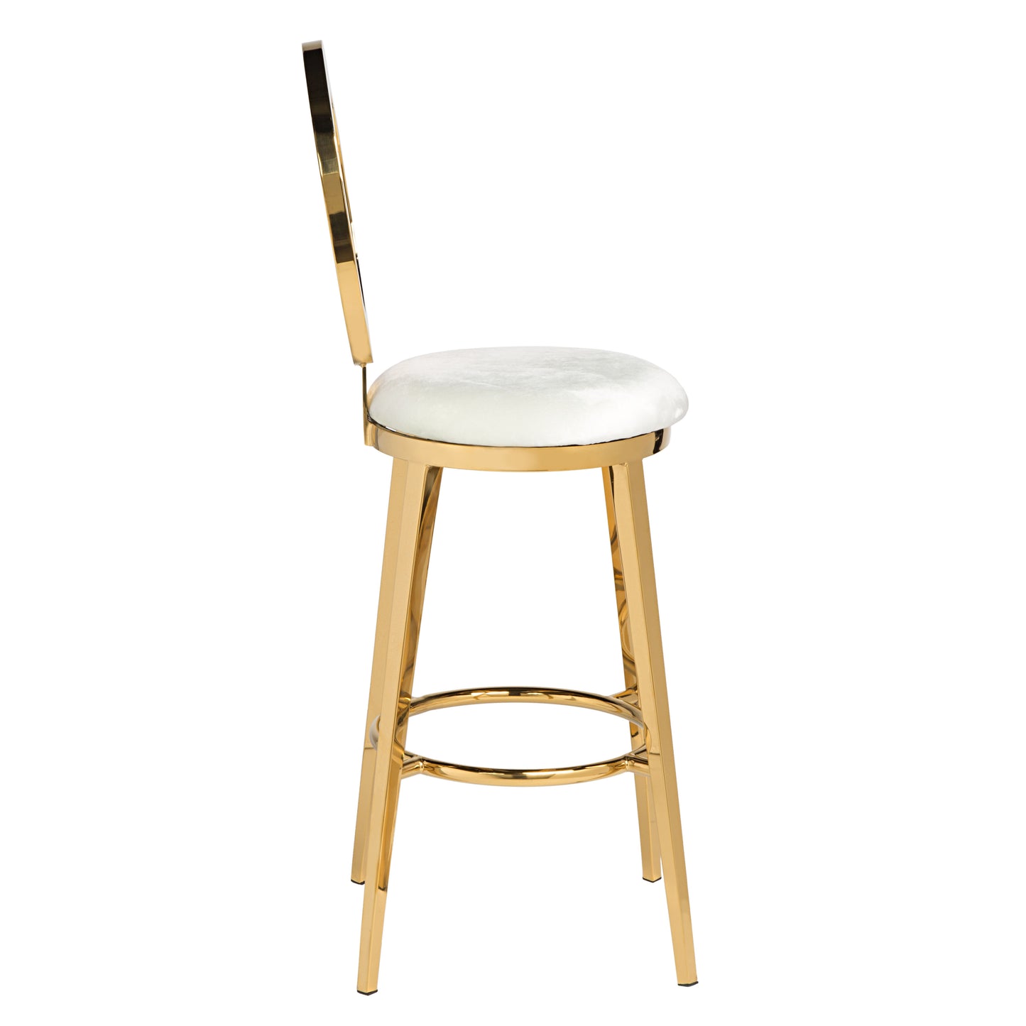 "O" Bar Stool Gold/Ivory