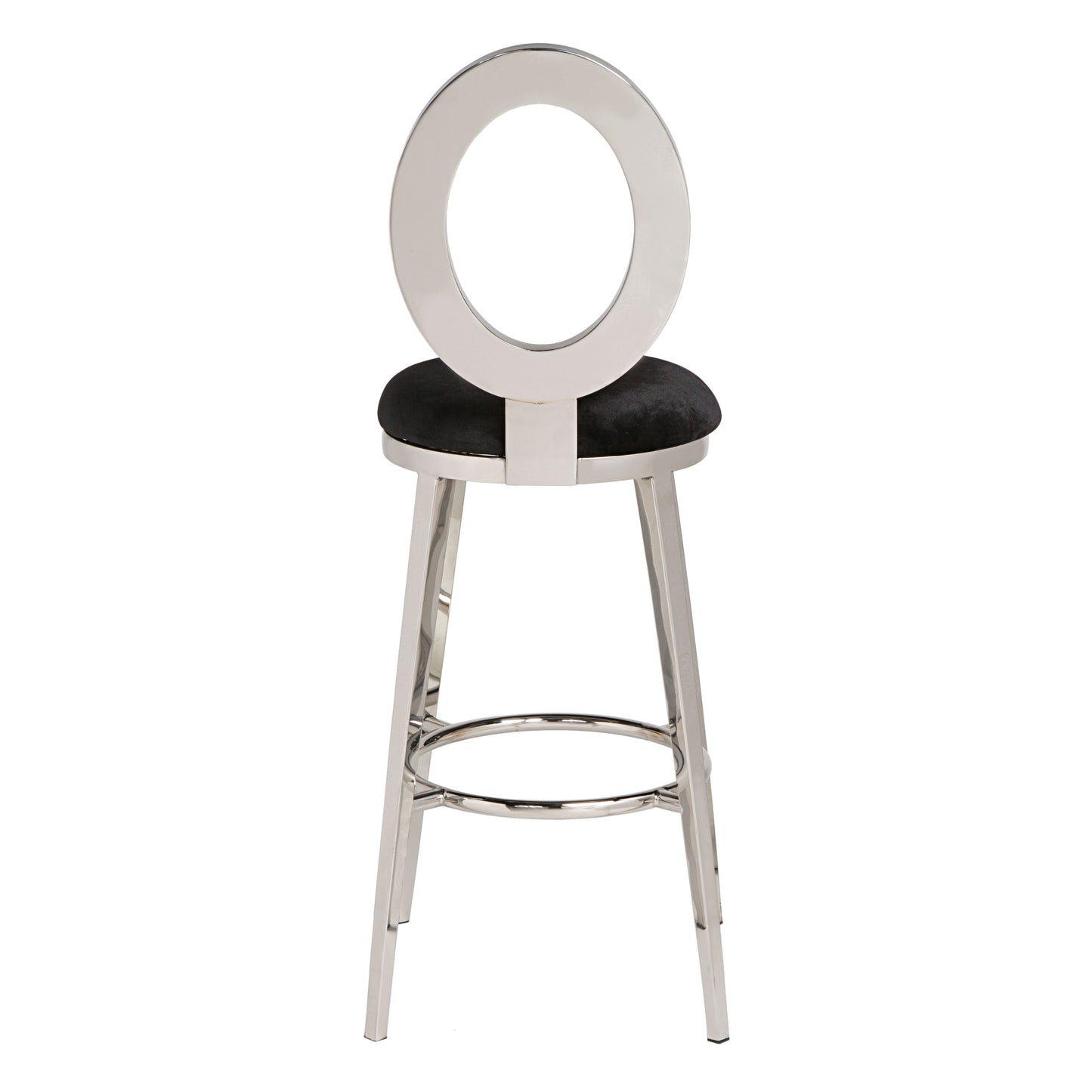 "O" Bar Stool Silver/Black