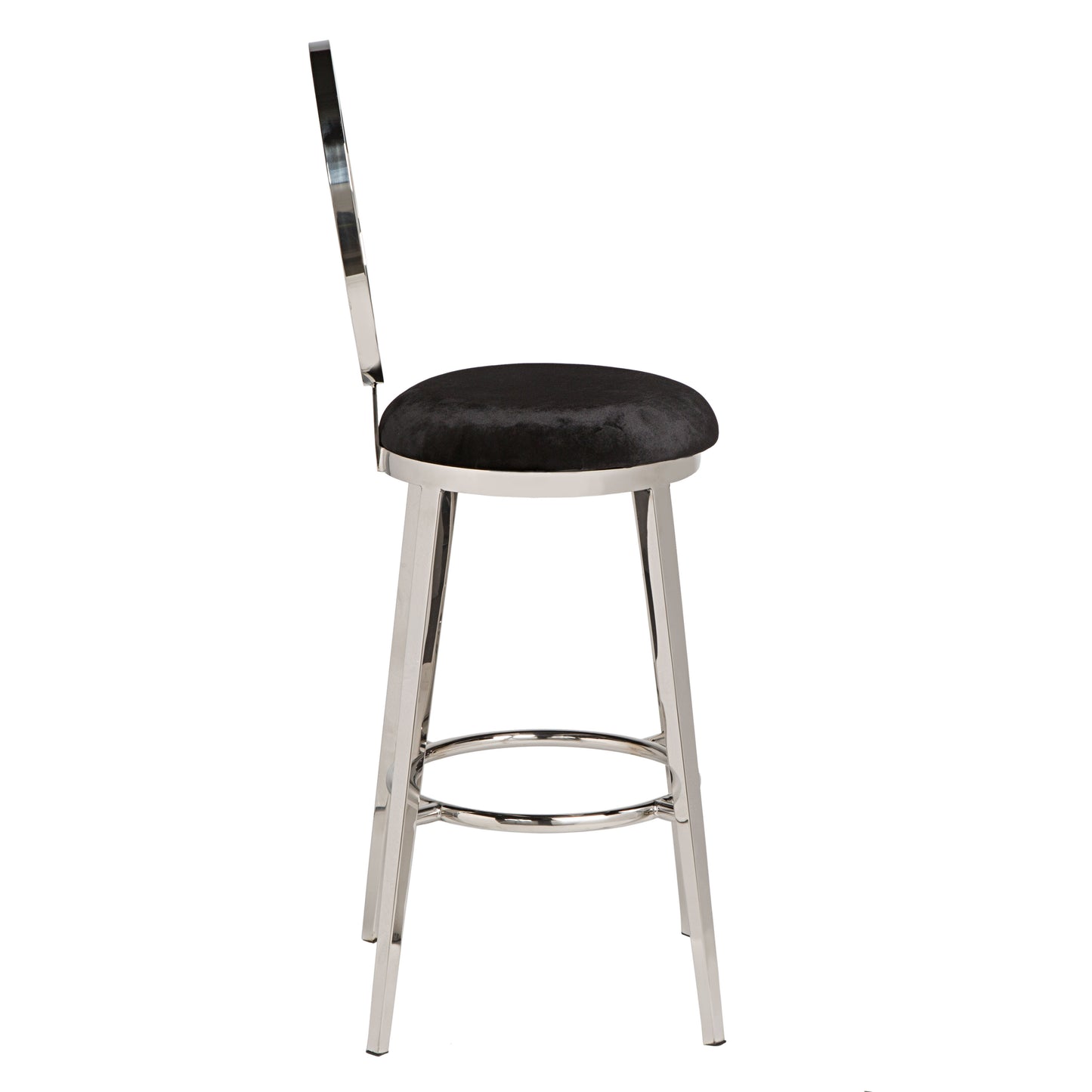 "O" Bar Stool Silver/Black