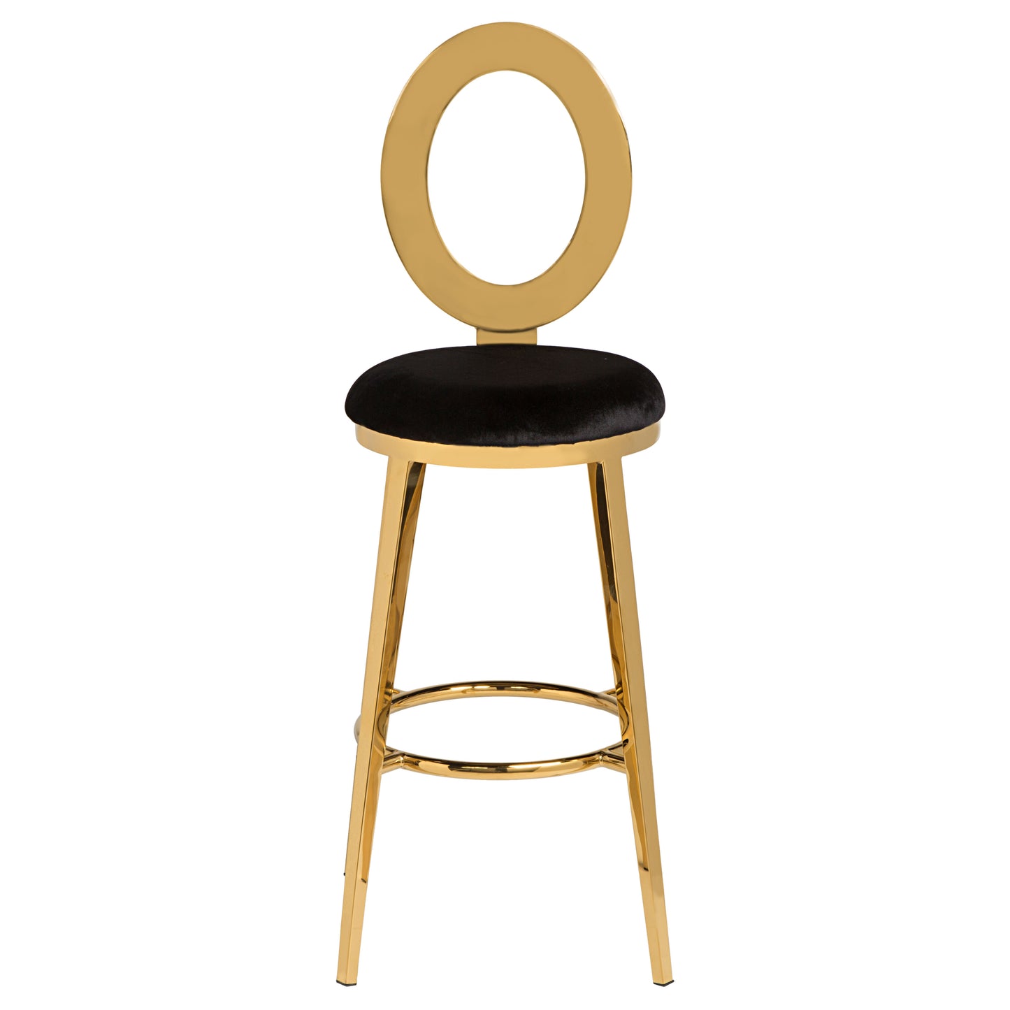 "O" Bar Stool Gold/Black