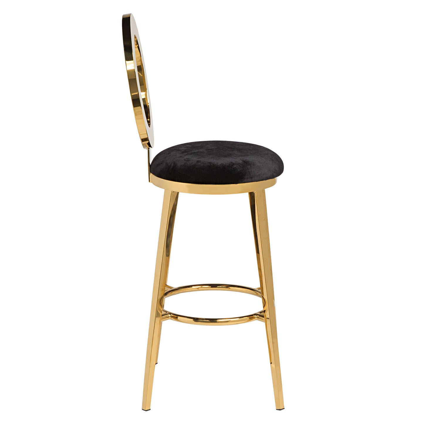 "O" Bar Stool Gold/Black