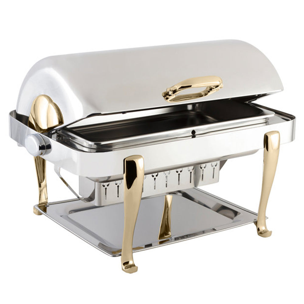 Gold Accent High Polished Chafer Roll Top 8 Qt.