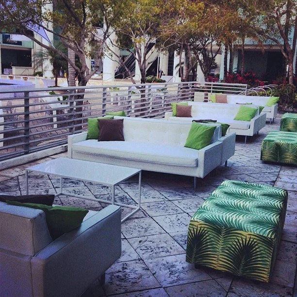 Rectangle Ottoman - Palms