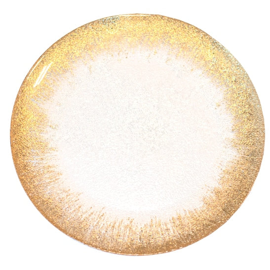 Shuttered Gold Clear Glass Charger 13″