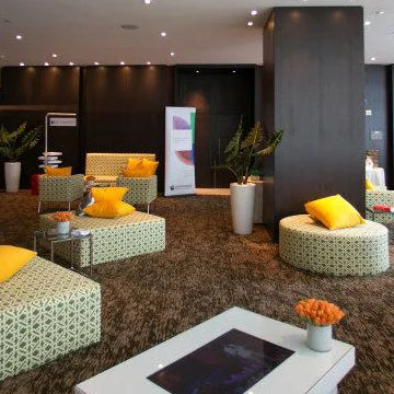 Big Square Ottoman - Tangled Green