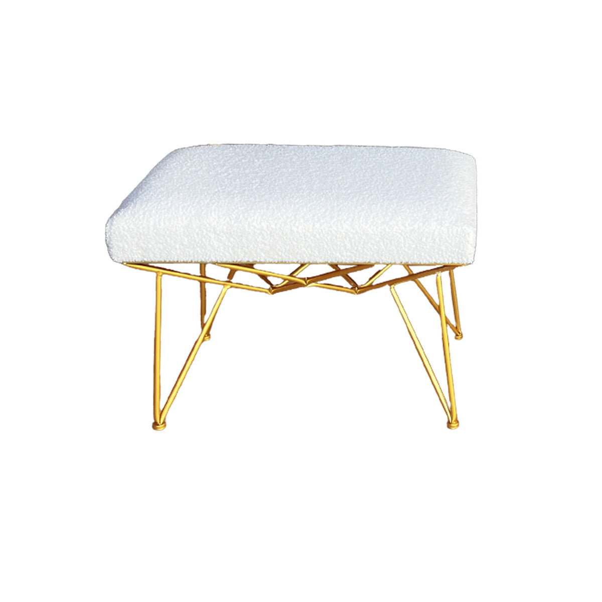 Gold Wool Ottoman Stool