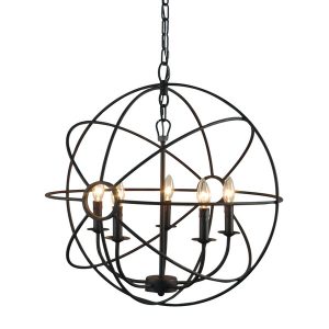 Wrought Iron Orb Chandelier