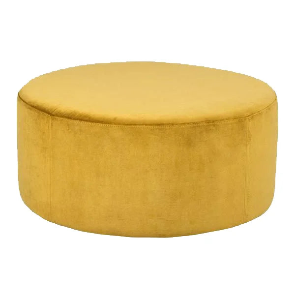 4' Round Ottoman - Antique Gold Velvet