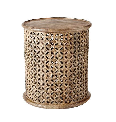 Carved Wood Side Table