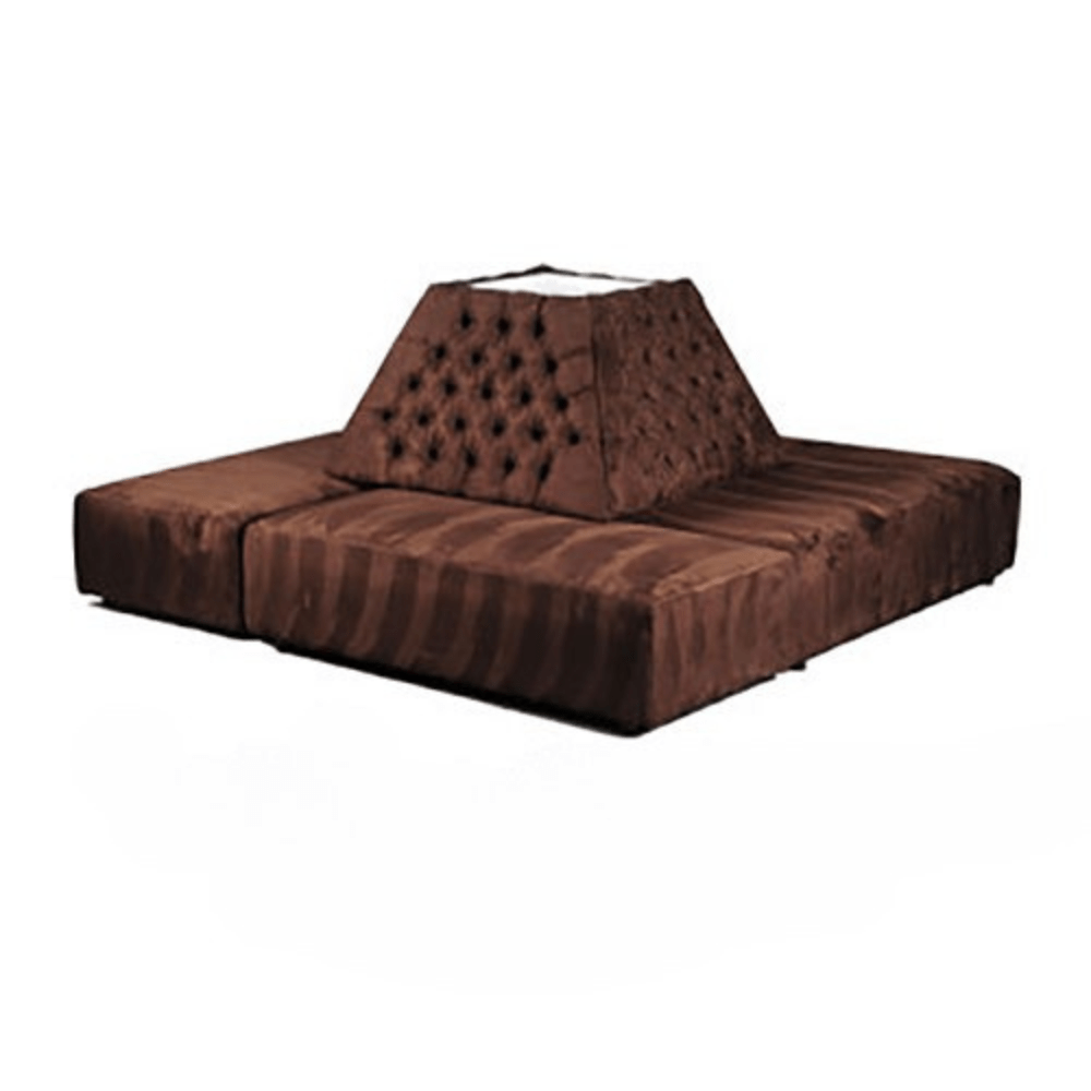 Square Tufted Banquette - Brown