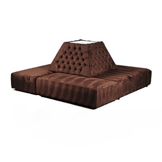 Square Tufted Banquette - Brown