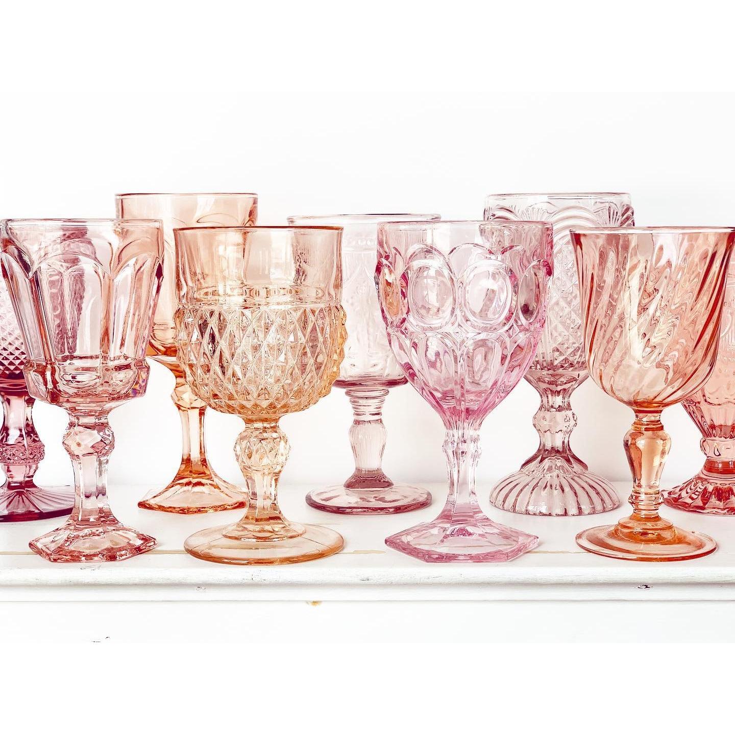 Vintage Pink Goblets